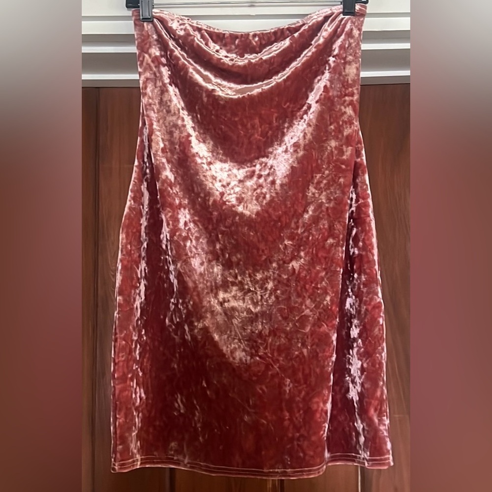 Dark Rose/Mauve velvet mini dress